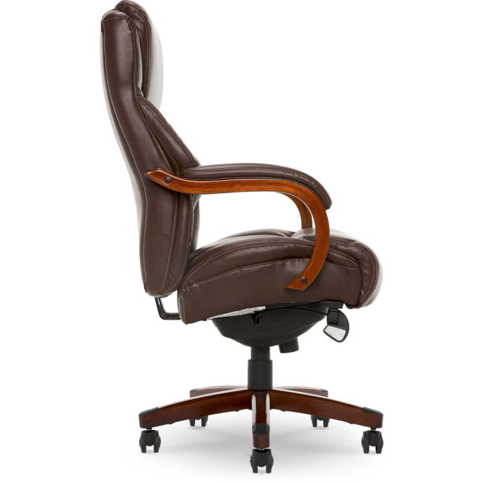 Delano Big & Tall Executive Office Chair, Chestnut Brown with Mahogany Wood - Image 2