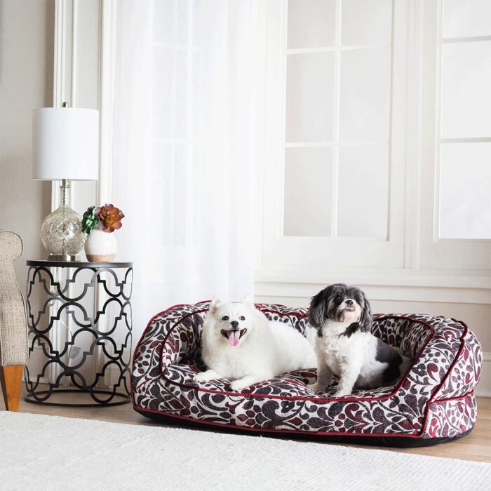 Harper Sofa Bed, Merlot Jacquard - Image 3